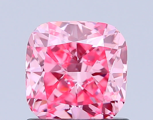 CUSHION 1.03 CARAT FANCY VIVID PINK VS1  VG EX STRONG