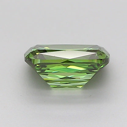 CUSHION 0.96 CARAT FANCY VIVID GREEN VVS2  VG VG NONE