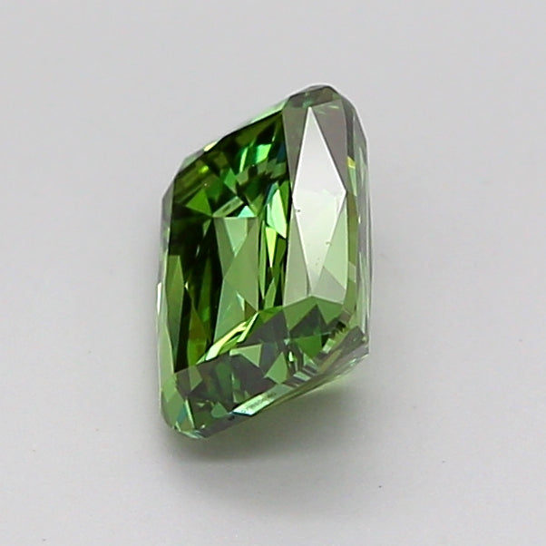 cushion 0.96 carat fancy vivid green vvs2  vg vg none