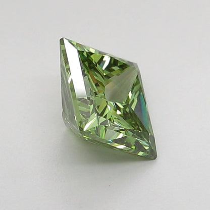 PRINCESS 0.92 CARAT FANCY VIVID GREEN VVS2  VG VG NONE