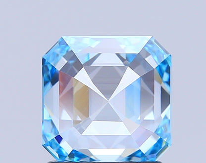 ASSCHER 1.56 CARAT FANCY VIVID BLUE VVS1  VG VG NONE