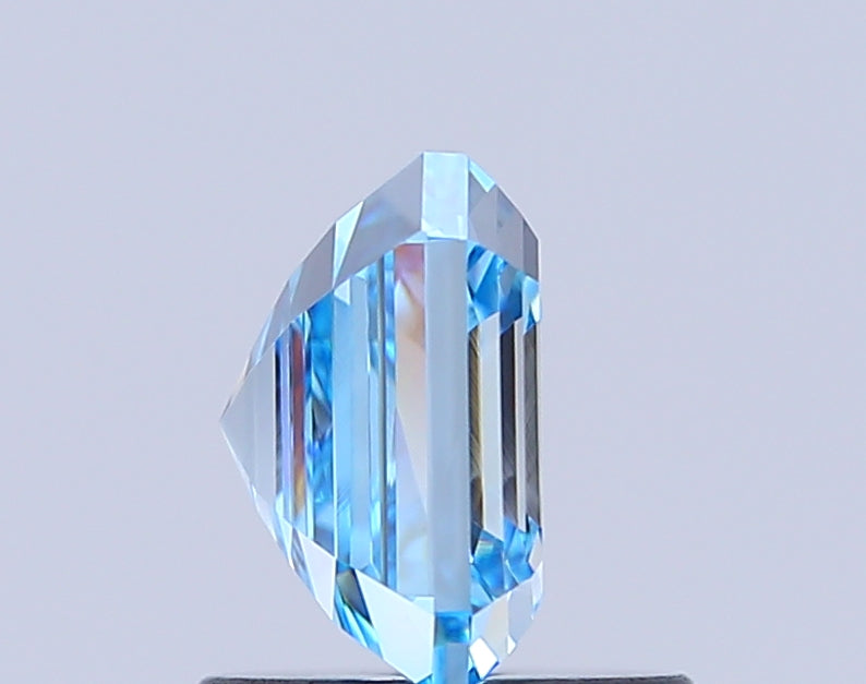 asscher 1.56 carat fancy vivid blue vvs1  vg vg none