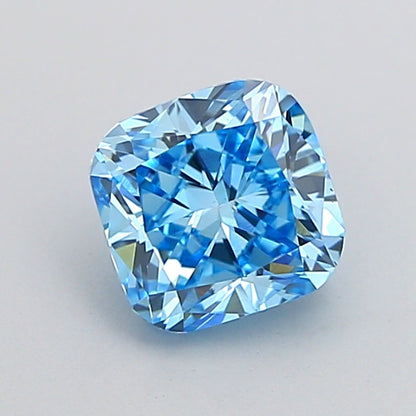 CUSHION 1.01 CARAT FANCY VIVID BLUE VS1  VG VG NONE