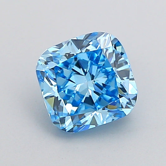 CUSHION 1.01 CARAT FANCY VIVID BLUE VS1  VG VG NONE