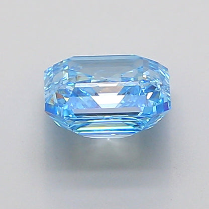 ASSCHER 1.07 CARAT FANCY VIVID BLUE VVS2  VG VG NONE