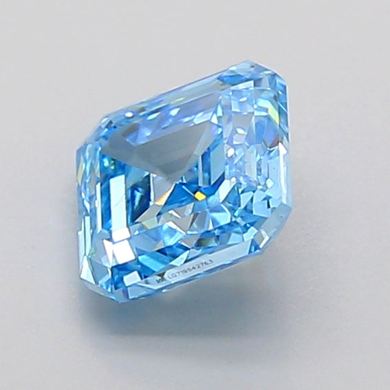 asscher 1.07 carat fancy vivid blue vvs2  vg vg none