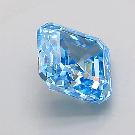 asscher 1.07 carat fancy vivid blue vvs2  vg vg none