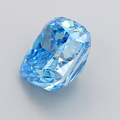 CUSHION 1.54 CARAT FANCY VIVID BLUE VS1  VG VG NONE