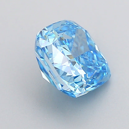 CUSHION 1.54 CARAT FANCY VIVID BLUE VS1  VG VG NONE