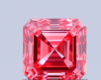 ASSCHER 1.02 CARAT FANCY VIVID PINK VVS1  EX EX STRONG