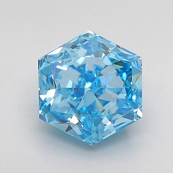 hexagonal 1 carat fancy vivid blue vs1  vg vg none