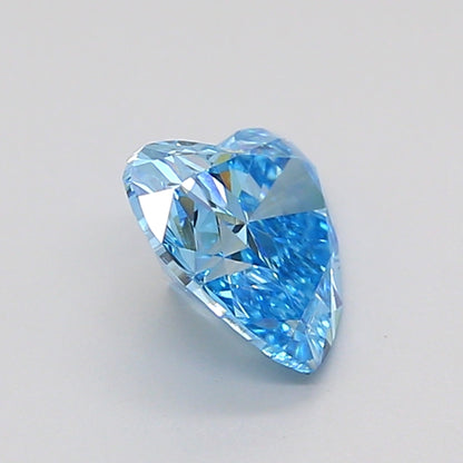HEART 1.1 CARAT FANCY VIVID BLUE VVS2  VG EX NONE