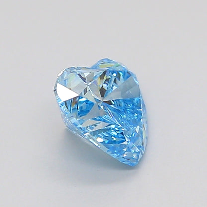 HEART 1.07 CARAT FANCY VIVID BLUE VVS2  VG Good NONE