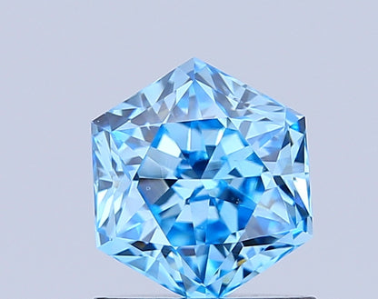 HEXAGONAL 1.01 CARAT FANCY VIVID BLUE VS1  VG VG NONE