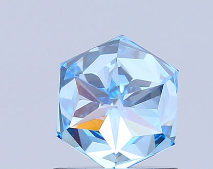 HEXAGONAL 1.04 CARAT FANCY VIVID BLUE VVS2  VG VG NONE