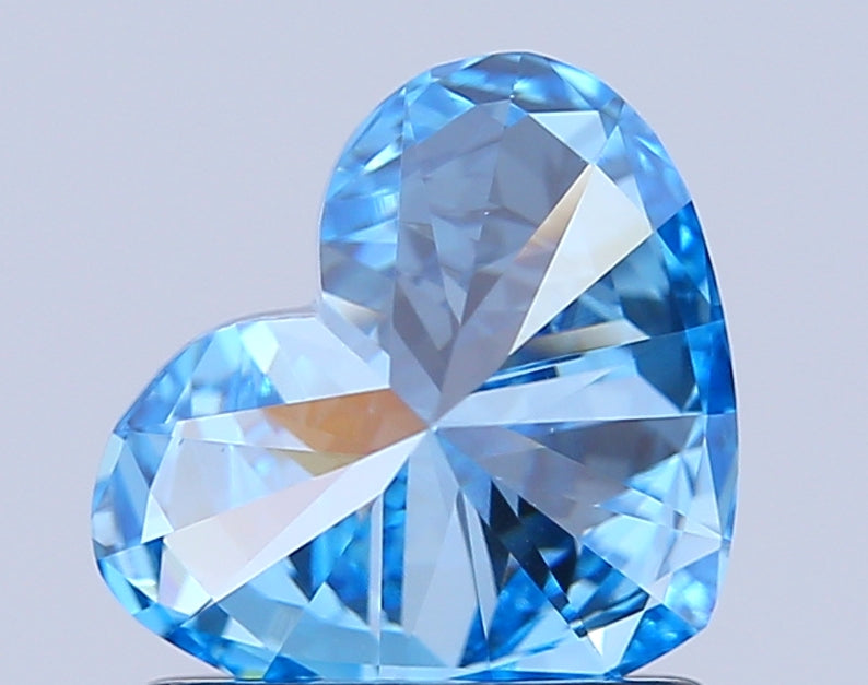 heart 1 carat fancy vivid blue vvs2  vg good none