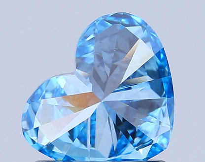 HEART 1 CARAT FANCY VIVID BLUE VVS2  VG Good NONE