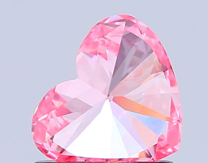 HEART 0.86 CARAT FANCY VIVID PINK VS1  VG VG STRONG