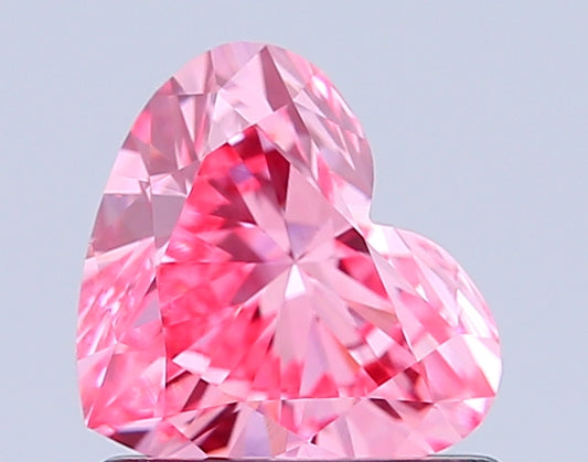 HEART 0.86 CARAT FANCY VIVID PINK VS1  VG VG STRONG