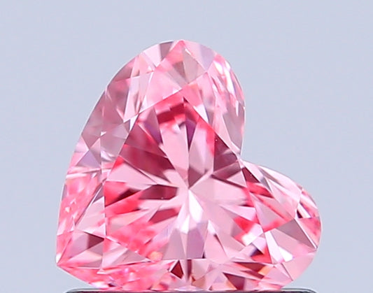 HEART 0.76 CARAT FANCY VIVID PINK VVS2  VG VG STRONG