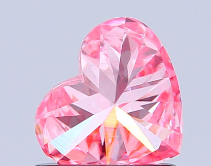 HEART 0.89 CARAT FANCY VIVID PINK VVS2  VG VG STRONG