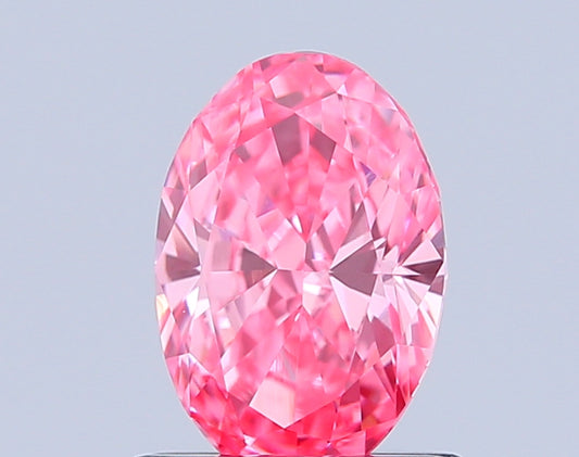 OVAL 1.02 CARAT FANCY VIVID PINK VS1  VG VG STRONG