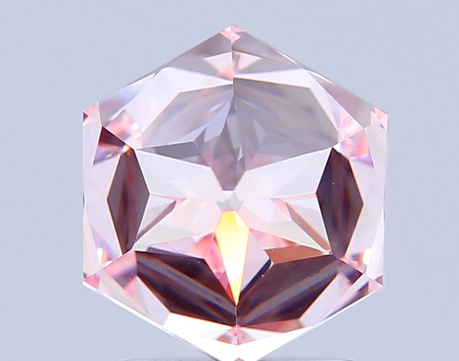 hexagonal 2.49 carat fancy pink vs1  vg vg strong