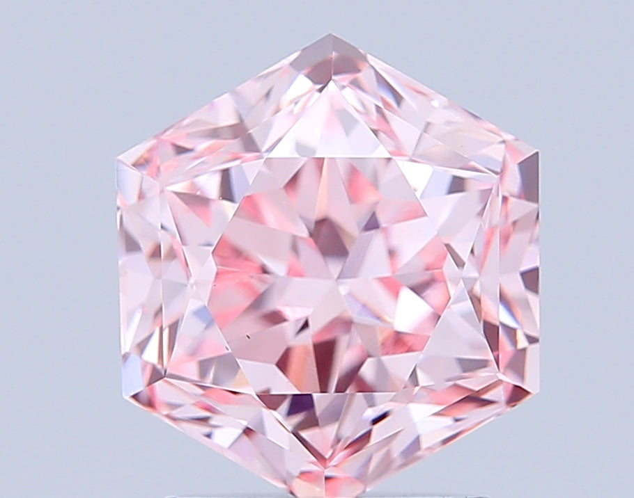 hexagonal 2.49 carat fancy pink vs1  vg vg strong