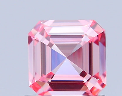 ASSCHER 1.08 CARAT FANCY VIVID PINK VS1  EX VG STRONG