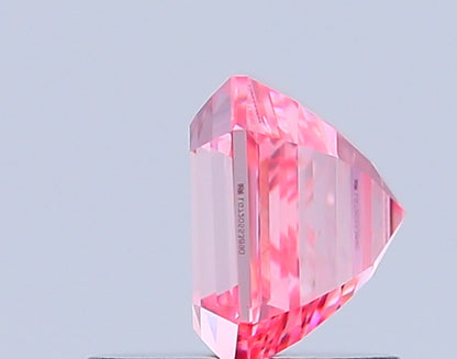 ASSCHER 1.08 CARAT FANCY VIVID PINK VS1  EX VG STRONG