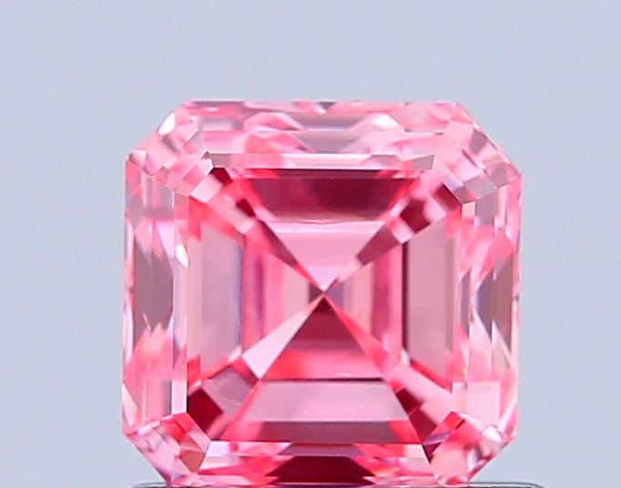 asscher 1.08 carat fancy vivid pink vs1  ex vg strong