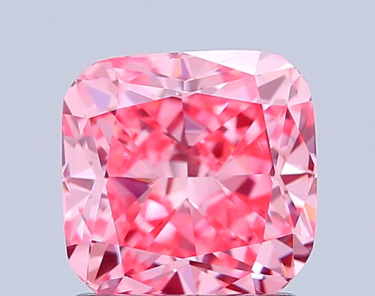 CUSHION 1.53 CARAT FANCY VIVID PINK VS2  VG VG STRONG