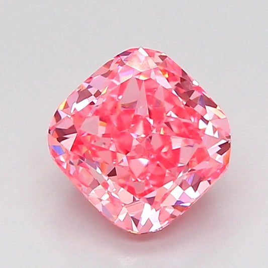 CUSHION 1.57 CARAT FANCY VIVID PINK VVS2  VG VG STRONG