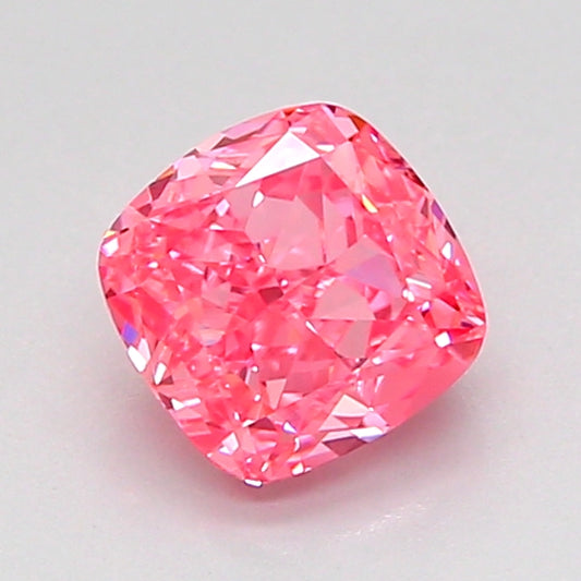CUSHION 1.07 CARAT FANCY VIVID PINK VVS2  VG VG STRONG