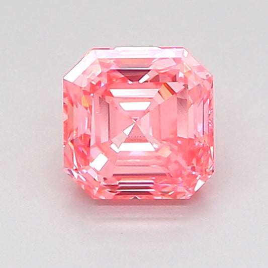 ASSCHER 1.01 CARAT FANCY VIVID PINK VS2  VG G STRONG