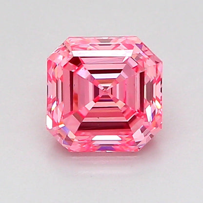 ASSCHER 1.01 CARAT FANCY VIVID PINK VS2  VG VG STRONG