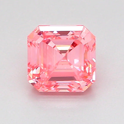 ASSCHER 1.01 CARAT FANCY VIVID PINK VVS2  VG VG STRONG