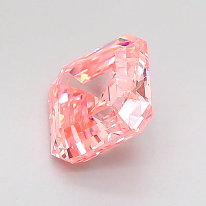 ASSCHER 1.41 CARAT FANCY INTENSE PINK VS2  VG VG STRONG