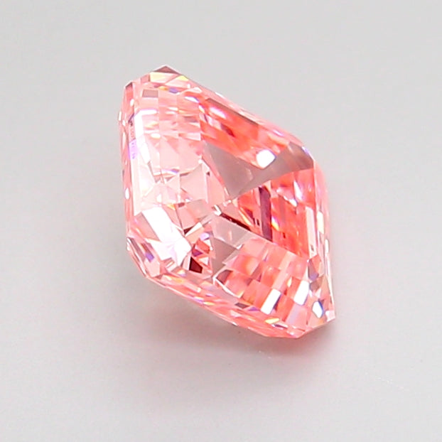 asscher 1.41 carat fancy intense pink vs2  vg vg strong