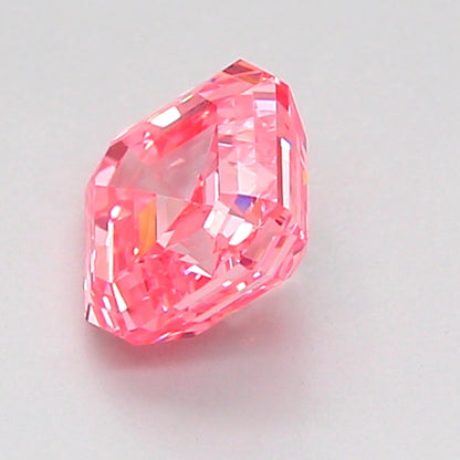 ASSCHER 1.07 CARAT FANCY VIVID PINK VS1  VG VG STRONG