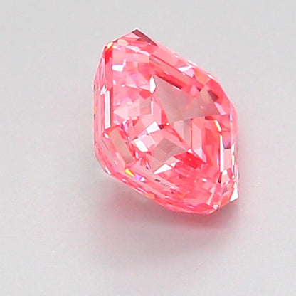 ASSCHER 1.07 CARAT FANCY VIVID PINK VS1  VG VG STRONG