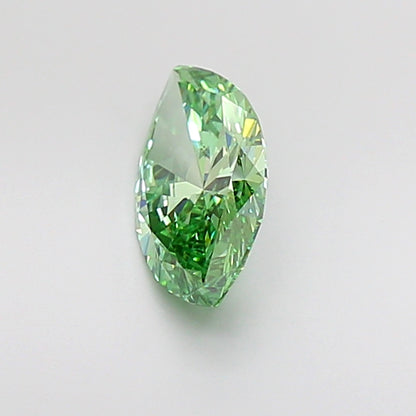 MARQUISE 1.36 CARAT FANCY VIVID GREEN VS1  VG EX NONE