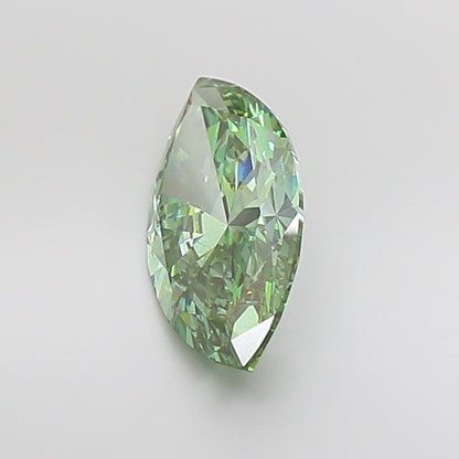 MARQUISE 3.51 CARAT FANCY VIVID GREEN VS2  EX EX NONE