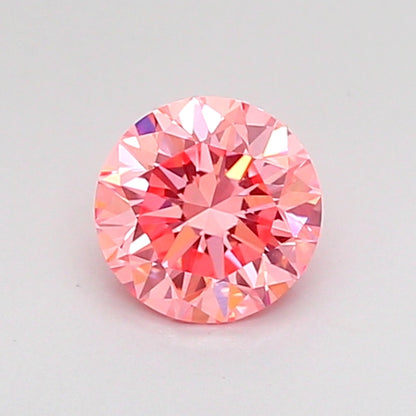ROUND 0.53 CARAT FANCY VIVID PINK VVS2 VG VG VG STRONG