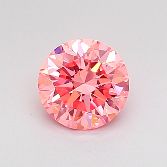 ROUND 0.53 CARAT FANCY VIVID PINK VVS2 VG VG VG STRONG