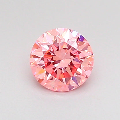 ROUND 0.5 CARAT FANCY VIVID PINK VS1 EX VG VG STRONG