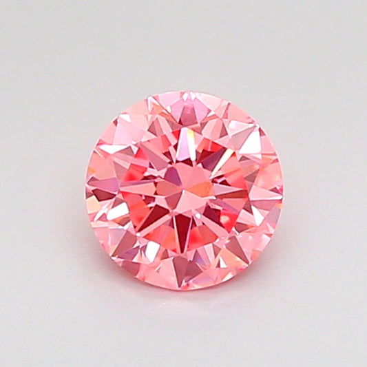 ROUND 0.5 CARAT FANCY VIVID PINK VVS2 VG VG VG STRONG