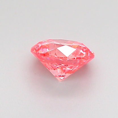 ROUND 0.53 CARAT FANCY VIVID PINK VVS2 EX VG VG STRONG