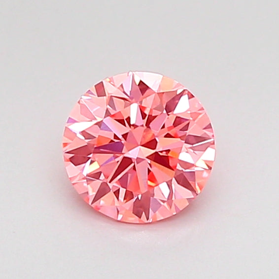 round 0.53 carat fancy vivid pink vvs2 ex vg vg strong