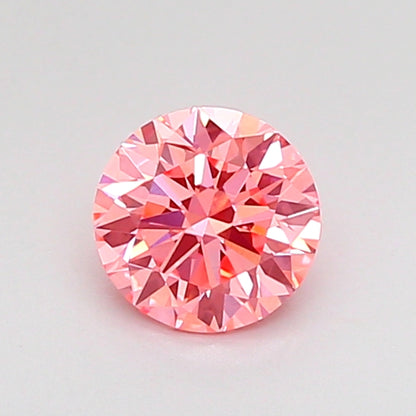 ROUND 0.53 CARAT FANCY VIVID PINK VVS2 EX VG VG STRONG